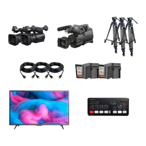 Sony NX100×2, MC2500 1 Special Full Package Live Streaming+Tripod 2, Blackmagic ATEM Mini Pro, Kabel HDMI 2, Monitor Cocoa 42", Acc (Memory, Battery, Charger)