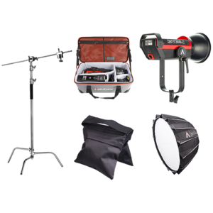 Aputure C300D II Single Package (Over Length, C-Stand, 2 Sandbag, 2 Baterai V-Mount, Light Dome II)